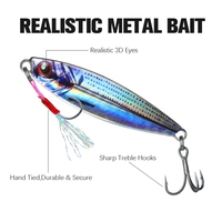 Umpan Pancing Logam Keras 3D Print Baru 3-30g Long Shot Jig Sinking Flash Slow Pitch untuk Memancing Ikan Pike Salmon di Sungai & Danau
