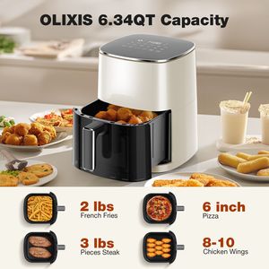 Friggitrice ad Aria da 6 Litri con Funzionalità 12-in-1: Friggitrice ad Aria, Arrosto, Riscaldamento, Disidratazione, Cottura al Forno, Cottura a Vapore a 400°F, Display con Finestra Quadrata - Product Image 3