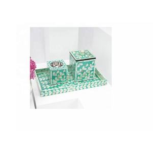 ชุดถาดแม่ของไข่มุกอินเลย์พร้อมกล่องใส่ไฟชุดเตา bakhoor ชุดเครื่องเขียนงานฝีมืออินเดีย - Product Image 6