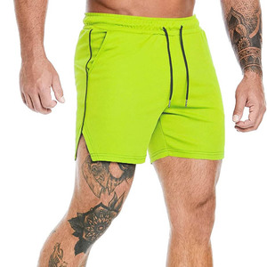 Shorts sportifs 100 % coton écologiques, respirants, imperméables, à cordon de serrage, taille mi-haute, couleur unie, ODM - Product Image 3