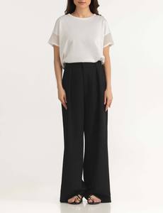 เสื้อยืดแฟชั่นสุดฮิต ผ้าฝ้าย 100% เสื้อยืดผู้หญิงทรงโอเวอร์ไซส์สีขาว แขนตาข่าย แฟชั่น Gen Z เสื้อยืด OEM - Product Image 6