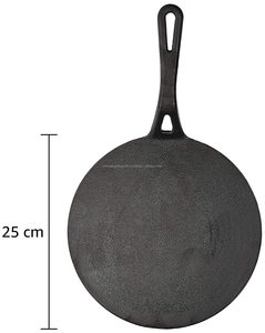 Pre-Seasoned Cast Iron Roti Tawa with Long Handle, 10 Inches (25 Cm), Black - Product Image 4