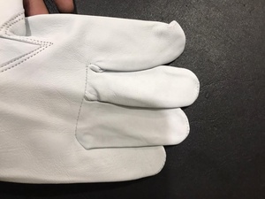 Guantes de jardín para mujer de gran calidad, venta al por mayor, guantes de trabajo de seguridad para manos anticortes de cuero de cabra personalizados con función a prueba de espinas - Product Image 3