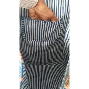 Traditional Blue Cotton <b>Tote</b> <b>Bag</b> with Floral Print Bohemian Style <b>Summer</b> Casual Zipper Shopping Handbag for Women - Product Image 2