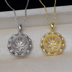 Collier en argent S925 avec pendentif tournesol incrusté, accessoires en perles DIY, collier clavicule, collier tendance, décoration unique - Product Image 3