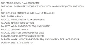 DESIGNER FAUX GEORGETTE EMBROIDERY SEQUENCE WORK WITH HAND WORK <b>TOP</b> PALAZZO WITH DUPATTA BLACK 74926 - Product Image 5