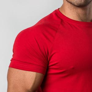 OEM vente en gros 95% coton 5% élasthanne hommes Slim Fit t-shirt plus long goutte ourlet incurvé col rond Muscle Fitness hommes Gym t-shirts - Product Image 4