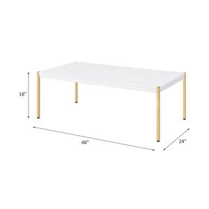 Tavolino da Caffè Otrac con Finitura Bianca e Oro - Product Image 6