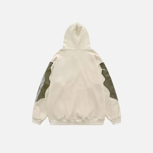 <b>Men's</b> Winter Embroidered French Terry Distressed Hoodie with Twill Stitch Breathable & Windproof - Product Image 6