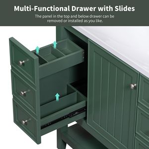 36-Inch Solid Wood and MDF Board Bathroom Vanity with Sink Combo One Cabinet and Three Drawers - Product Image 6