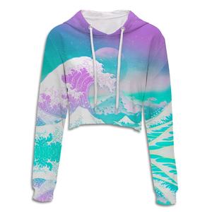 New Casual Latest Design Custom Logo Oversized <b>Crop</b> <b>Top</b> Pullover Sublimation Cropped Hoody Women <b>Crop</b> <b>Top</b> <b>Hoodies</b> - Product Image 5