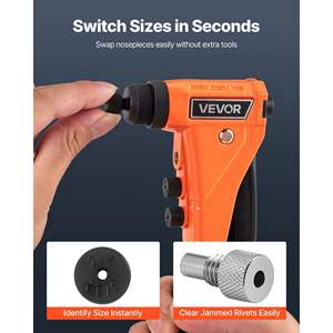 Kit de Remachadora Manual de Alta Resistencia, 200 Remaches Ciegos, 4 Puntas Intercambiables, 4 Brocas, Herramienta de Transporte, Reparación de Automóviles - Product Image 5