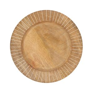 Assiettes de service en bois de manguier écologiques avec des lignes noires sur les bords, couleur personnalisée - Product Image 3
