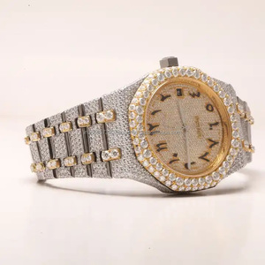 Round Shape Stainless Steel Two Tone VVS Quality Rose Gold Trending Hip Hop Iced Out Diamond Export Quality Manufacturer - Product Image 2