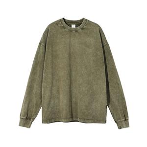 Custom <b>Oversized</b> Acid Washed <b>Vintage</b> Pullover <b>Sweatshirts</b> 100% Cotton Distressed Plus Size Hoodies for Men Women Casual Winter - Product Image 5