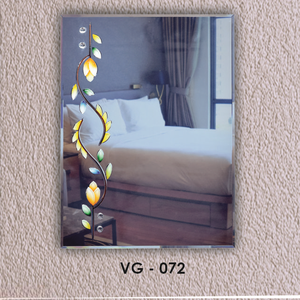 Exquisite Rectangular V-Groove Designer <b>Mirror</b> Frameless Art Decor Perfect for Modern or Contemporary Space - Product Image 1