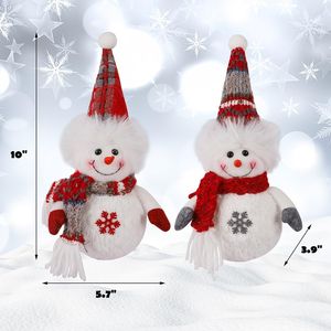 Set di 2 Pupazzi di Neve Luminosi da 10 Pollici, Decorazioni Natalizie da Tavolo e Giocattoli a Batteria, Regalo per le Feste - Product Image 3