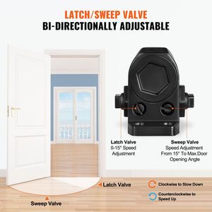 ตัวปิดประตูไฮดรอลิกแบบปรับได้ 100 ปอนด์ สำหรับใช้งานเชิงพาณิชย์และที่อยู่อาศัย พร้อมตัวปรับน้ำหนักประตู - Product Image 4