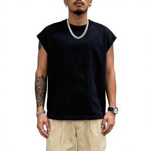 Hot Selling Men's Sleeveless <b>Shirts</b> Cotton Oversized Muscle Tee Gym Workout Streetwear Blank Casual Summer <b>Shirt</b> Collarless OEM - Product Image 1