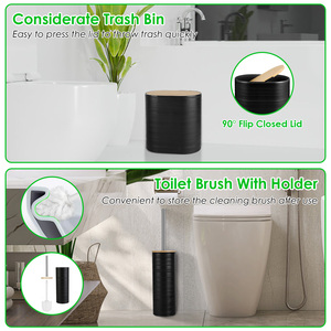 8 pezzi Set di accessori da bagno 5 opzioni di colore-porta bagno porta sapone porta spazzolino da denti portasapone spazzola pulizia wc - Product Image 5