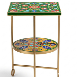 Luxury Green Bone Inlay <b>Stool</b> <b>Table</b> – Artisan Handmade Statement Furniture Ottomans - Product Image 5