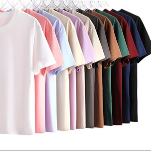 Bangladesh China Factory Price Custom Logo Embroidery OEM 200G Heavyweight Pure Cotton <b>Drop</b> Shoulder T Shirts - Product Image 1