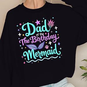 Sudaderas de punto informales con estampado de Dad of the Birthday Mermaid para mujer - Product Image 4
