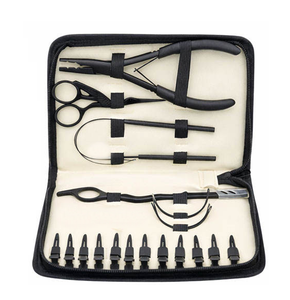 Kit d'outils professionnels pour extensions de cheveux, accessoires en acier inoxydable de qualité chirurgicale pour coiffeurs, extensions de cheveux, logo personnalisé - Product Image 2