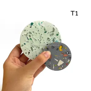 American Design Luxury Elegant Coaster Set 2 Marble Coasters with Cork Back Eco-Friendly Custom Color <b>Absorbent</b> Drink <b>Mats</b> Pads - Product Image 2