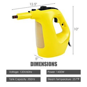 Pulitore a Vapore Portatile 17 in 1, 1400W Alta Potenza, Vapore ad Alta Temperatura 257°F, Pressione 5 Bar, 220V per Hotel, Colore Grigio - Product Image 3
