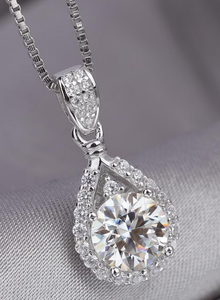 สร้อยคอเพชรโมอิสซาไนต์ทรงกลม เงินแท้ 925 ของขวัญสำหรับผู้หญิง - Product Image 3