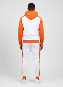Conjunto Deportivo Premium para Hombre, de Alta Calidad, 450 GSM, Blanco y Naranja, Marca SQS - Product Image 3