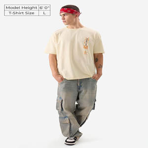 Camiseta de gran tamaño personalizada de alta calidad Hip Hop Boxy Drop Graphic Heavyweight Luxury Blank Heavy Cotton Streetwear para hombres - Product Image 2