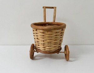 Maceta de ratán con ruedas para plantas de interior, estilo rústico, decoración de escritorio y maceta para regalo, procedente de la India. - Product Image 4