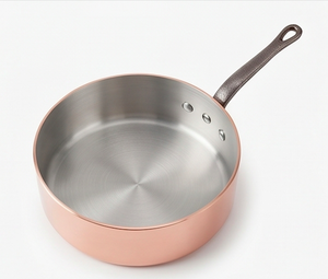 Copper Sauce <b>Pan</b> With Stainless Steel Lining And Long Handle For Kitchenware Table Home And Induction Cookers Use - Product Image 1