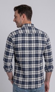 Camisa Enovate a Cuadros, Doble Botonadura, Manga Larga, Corte Regular, Casual, Unisex, Transpirable, de Algodón, Tejida para Verano - Product Image 3