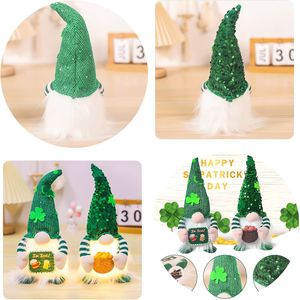 Decorazione da Tavolo per San Patrizio, Gnomo Elfo in Peluche da 11 Pollici, Ornamenti Luminosi Irish Tomte per la Casa - Product Image 6