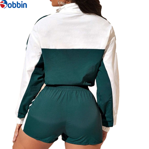 Conjunto de 2 Piezas Personalizado para Mujer, a la Moda, de Alta Calidad, Elástico, Impermeable, Unisex, Chaqueta Cortavientos de Nailon con Cremallera para Mujer - Product Image 2