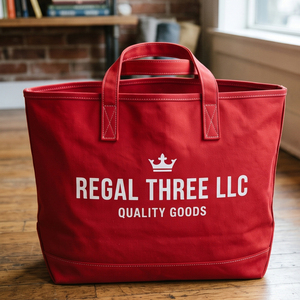 Sac fourre-tout en toile Regal Three, couleur rouge unie, sac de shopping ouvert, style minimaliste, sac fourre-tout toutes saisons, sacs à main légers et décontractés - Product Image 1