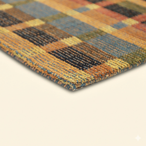 Tapis en laine tufté à la main multicolore Autumn Heritage, motif écossais vintage, écologique, antidérapant, à poils épais, pour salon - Product Image 6