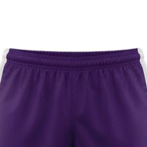 Shorts de lacrosse unisexe violet et blanc en polyester, coupe athlétique, légers, pour uniforme sportif, entraînement d'équipe et tenue de match - Product Image 5