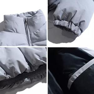 Men's Winter Puffer Jacket Stand Collar Windproof Thick Quilted <b>Coat</b> Casual Solid Color Polyester Wadding <b>Zipper</b> Closure - Product Image 2