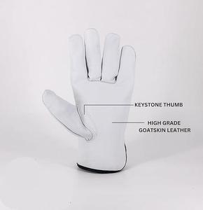 Guantes de Trabajo de Piel de Cabra, Textura Suave, Antideslizantes, Puño Recto, Uso General, Duraderos, Flexibles, Sin Látex, Sin Silicona - Product Image 5