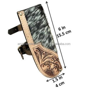 Porte-drapeau en cuir fabriqué à la main sur mesure cuir de vachette de selle durable de style occidental vintage pour l'affichage de moto et de défilé en plein air - Product Image 2