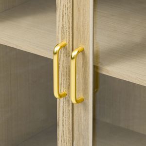 Credenza in Legno Stile Fattoria TREXM con Ante in Vetro e Ripiani Regolabili, Mobile Buffet per Cucina e Sala da Pranzo - Product Image 2