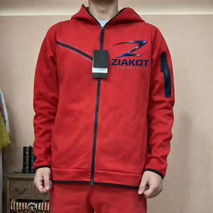 Sweat à capuche de conception personnalisée de haute qualité véritable 100% coton épais zippé en coton à la mode polaire 2 pièces survêtement à capuche pour hommes nouveau - Product Image 4