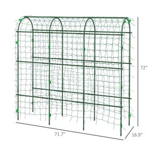 Arche de jardin en métal verte 17'' x 72'' x 72'' en forme de A pour plantes grimpantes, avec filet de grimpement inclus - Product Image 6