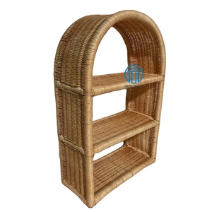 New Arrival Arched Rattan Shelf Multi Tier Storage <b>Rack</b> Sustainable Home Organizer Wholesale Bulk Supplier Kids Room Furniture - Product Image 1