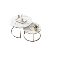 Table basse moderne en métal personnalisée avec plateau en marbre, garantie 1 an, livraison rapide - Prix bas pour la maison, le bureau, le salon