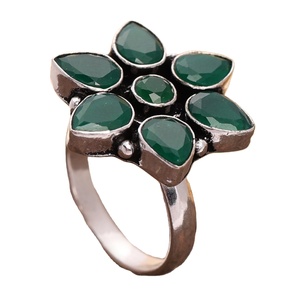 ARTS JEWELS Copper Antique Plated Trendy Ethnic Flower Design March Birthstone <b>Ring</b> RAJASTHAN Women's Anniversary - Product Image 1